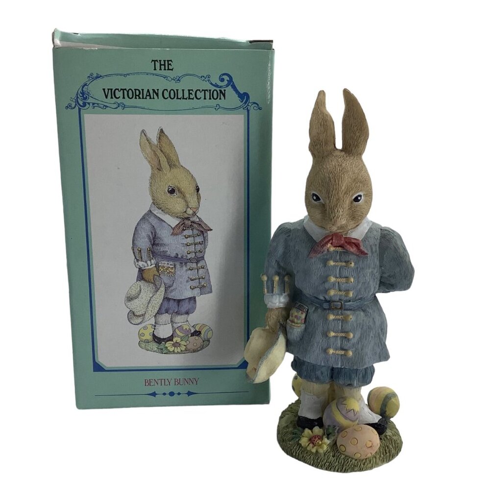 Vtg Victorian Collection Figurine Bently Bunny Rabbit 1994 Handpainted Easter 6"